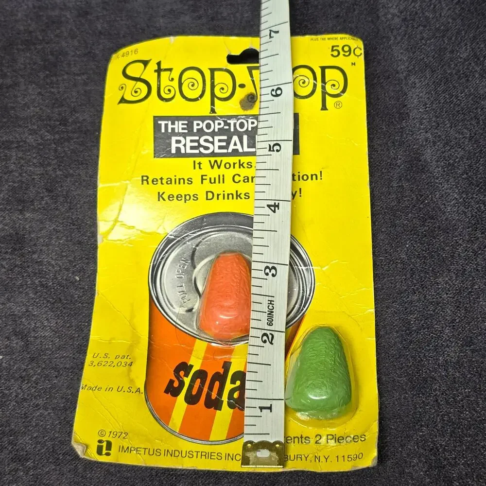 Vintage Stop-Top The Pop Top Can Resealer Cap by Impetus Industries Soda Beer
